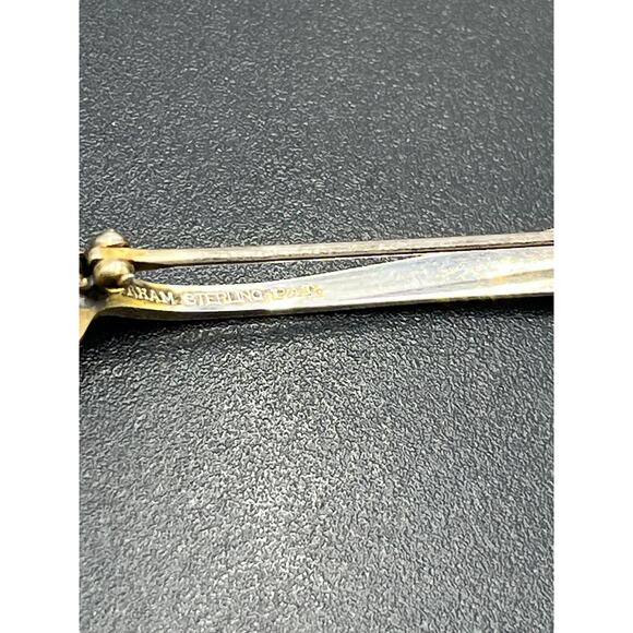 Gorham Vintage Fairfax Sterling Silver Salt Cellar Gold Gilded Wash Signed Spoon - Picture 4 of 8